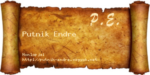 Putnik Endre névjegykártya